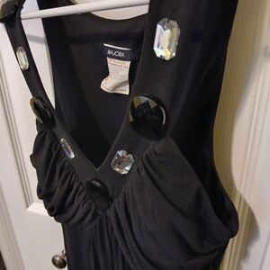 Black Dress with Gem Accents
